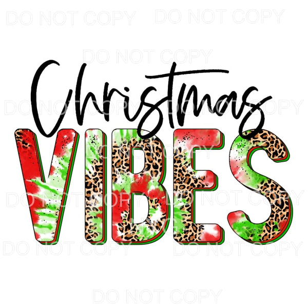 Christmas Vibes Red Green Tie Dye Leopard #1117 Sublimation 