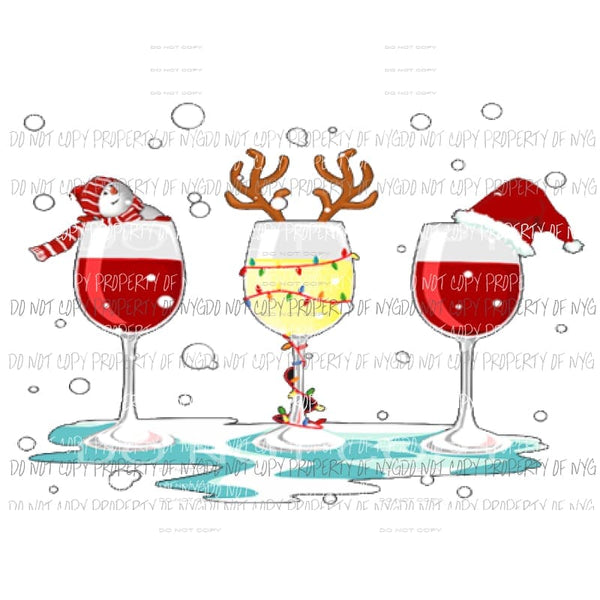 Christmas Wine Sublimation transfers Heat Transfer