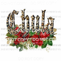 Chula leopard red roses Sublimation transfers Heat Transfer