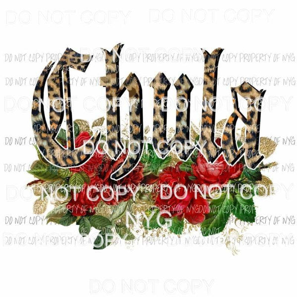 Chula leopard red roses Sublimation transfers Heat Transfer