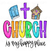 Church Is My Happy Place Sublimation transfers - Heat 