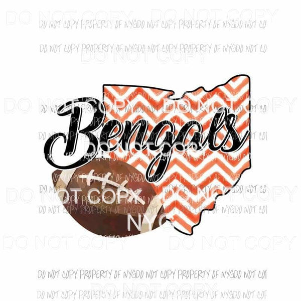 Cincinnati Bengals football chevron state Sublimation transfers Heat Transfer