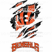 Cincinnati Bengals ripped design Sublimation transfers Heat Transfer
