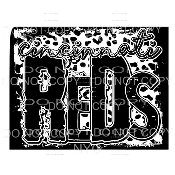 Cincinnati Reds Baseball Black Leopard Sublimation transfers