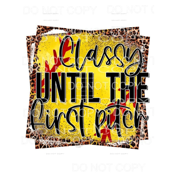 Classy Until The First Pitch Softball Leopard Frame 