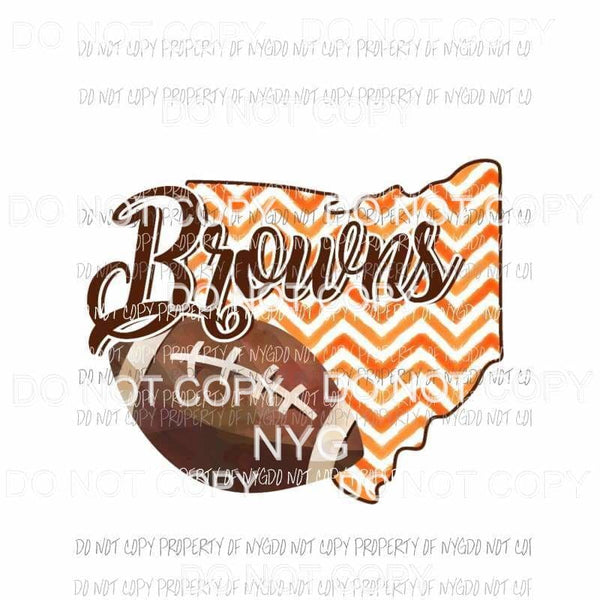 Cleveland Browns football chevron state Sublimation transfers Heat Transfer