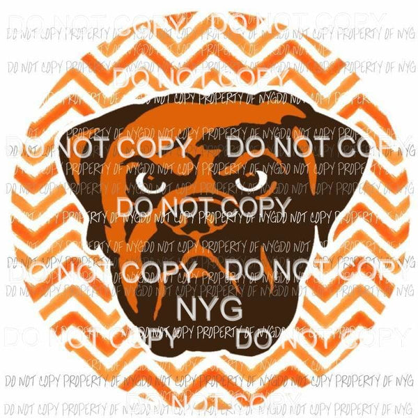 Cleveland Browns mascot chevron circle Sublimation transfers Heat Transfer