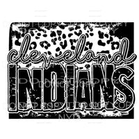 Cleveland Indians Baseball Black Leopard Sublimation 