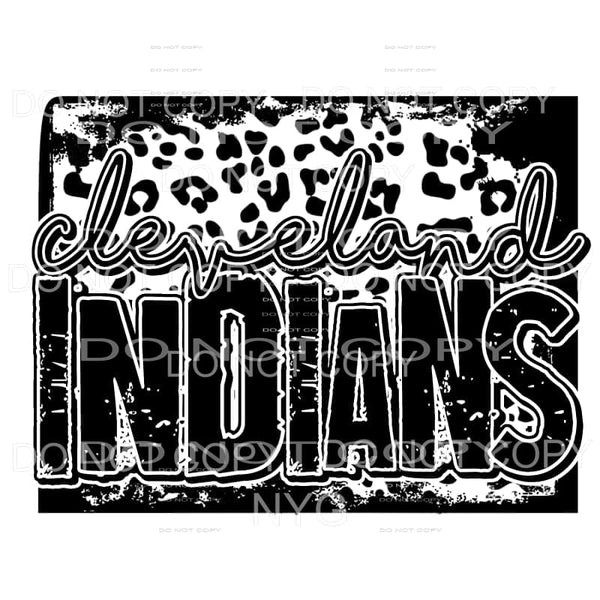 Cleveland Indians Baseball Black Leopard Sublimation 