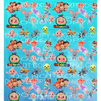 Cocomelon Sheet #1 Sublimation transfers - Heat Transfer