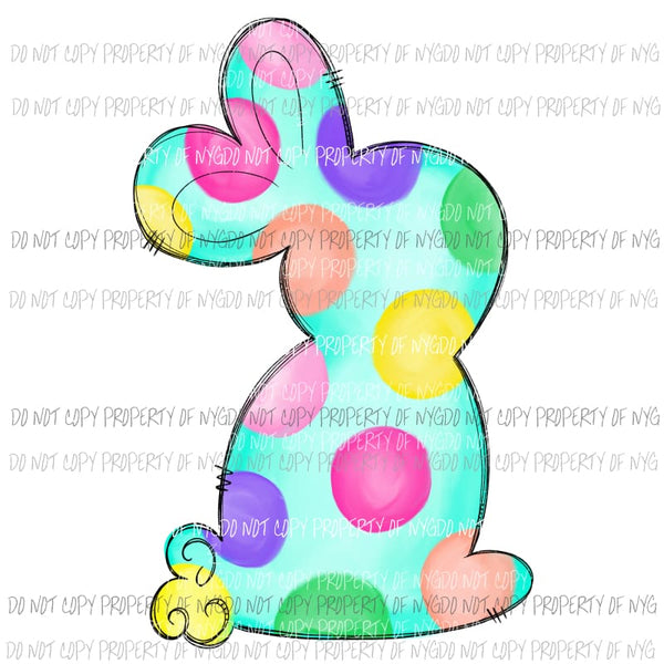 Colorful Polka Dot Bunny Sublimation transfers Heat Transfer