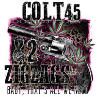 colt 45 and 2 zigzags #7006 Sublimation transfers - Heat 
