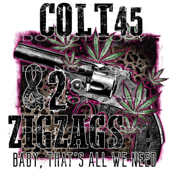 colt 45 and 2 zigzags #7006 Sublimation transfers - Heat 