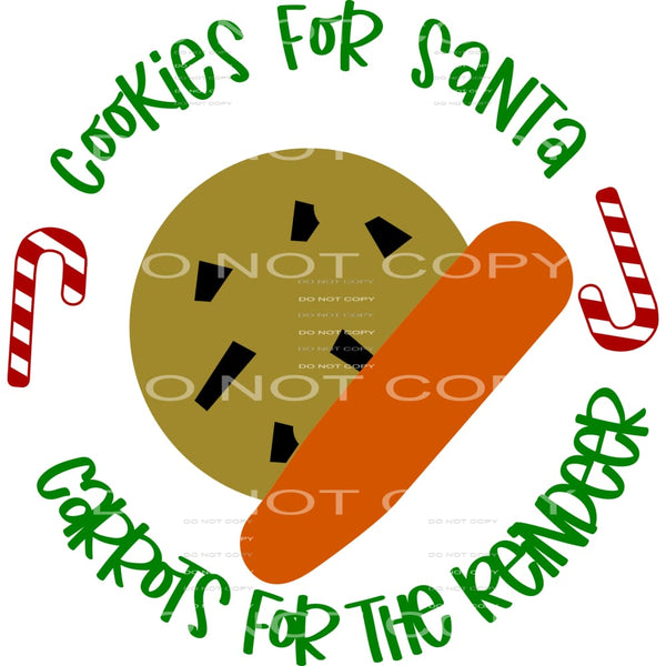 cookies for santa carrots for the reindeer #7395 Sublimation