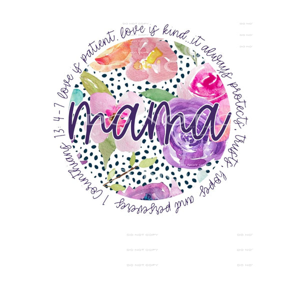 Corinthians 13 mama Sublimation transfers - Heat Transfer