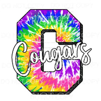 Cougars Tie Dye Sublimation transfers - Heat Transfer