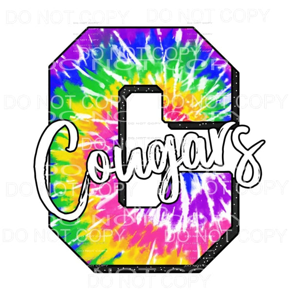 Cougars Tie Dye Sublimation transfers - Heat Transfer
