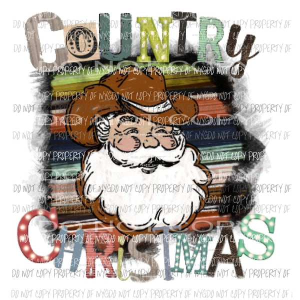 Country Christmas Santa Sublimation transfers Heat Transfer