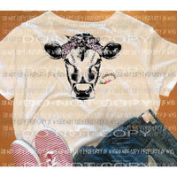 Cow #8 pink leopard Heat Transfer