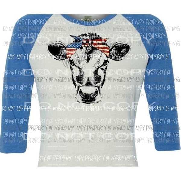 Cow American flag sublimation transfer Heat Transfer