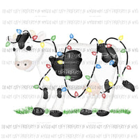 Cow - Boy Watercolor Christmas Sublimation transfers Heat Transfer