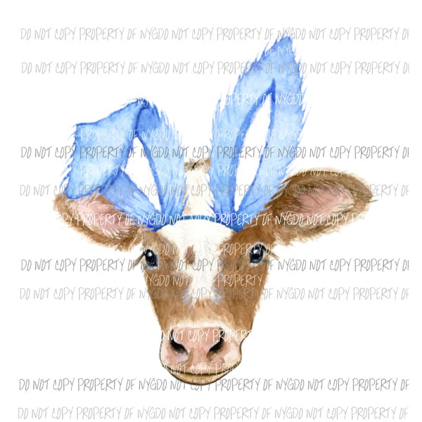 Cow Bunny Blue Sublimation transfers Heat Transfer