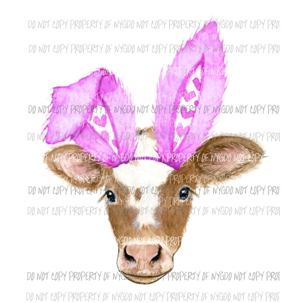Cow Bunny Fuchsia Sublimation transfers Heat Transfer