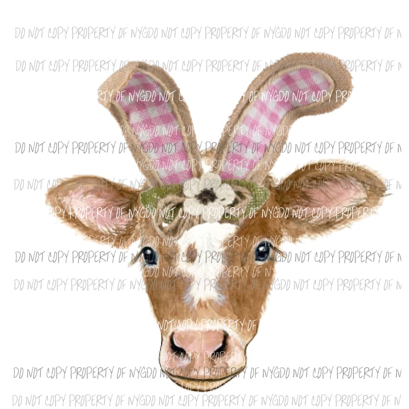 martodesigns - Cow Bunny pink check Sublimation transfers