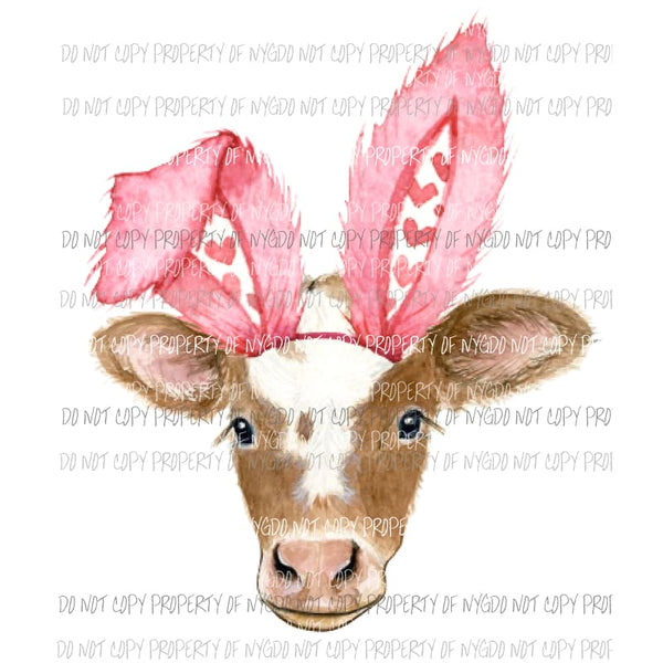 Cow Bunny pink Sublimation transfers Heat Transfer