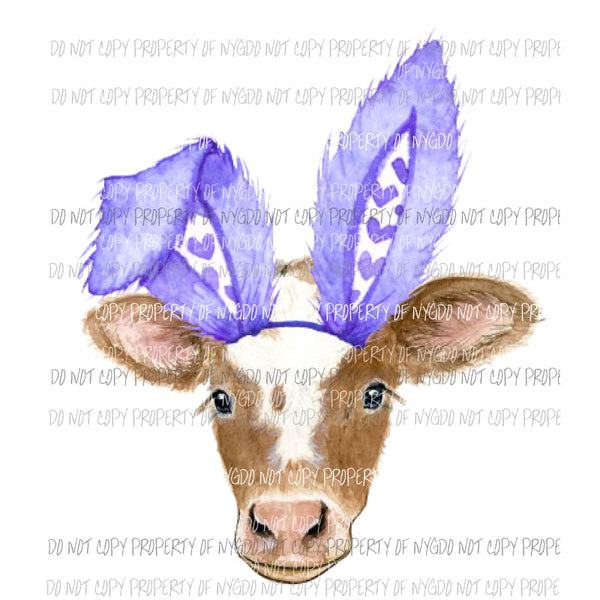 Cow Bunny purple Sublimation transfers Heat Transfer