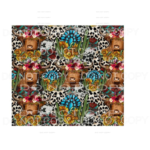 Cow cactus sunflower sheet 1.00 Sublimation transfers - Heat