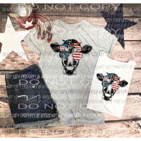 Cow flag Bandanna and glasses sublimation transfer Heat Transfer