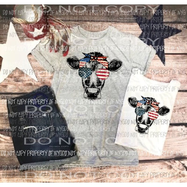 Cow flag Bandanna and glasses sublimation transfer Heat Transfer
