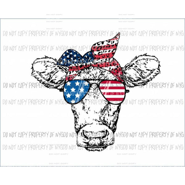 COW flag sunglasses head-wrap black leopard drawing Sublimation transfers Heat Transfer