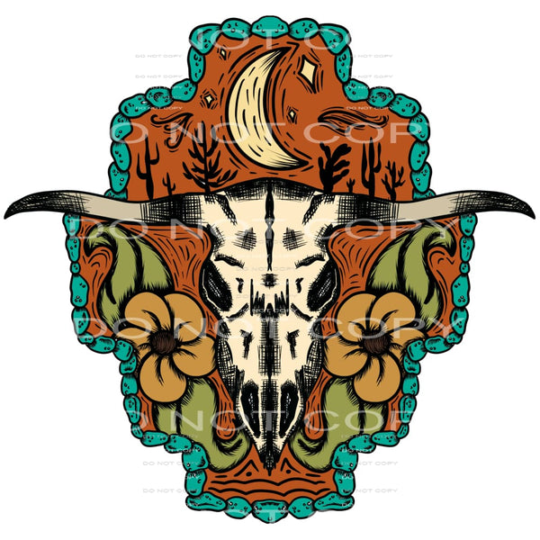 cow skull #6449 Sublimation transfers - Heat Transfer
