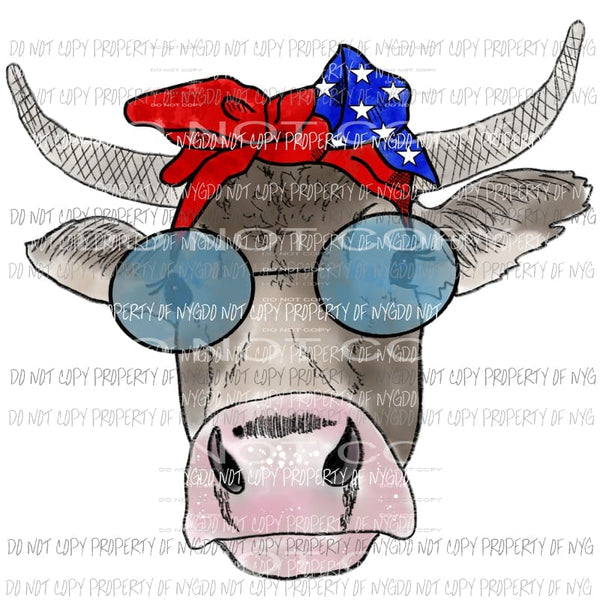 Cow with glasses Sublimation transfers Heat Transfer