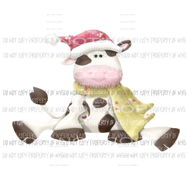 Cow Xmas 3 Sublimation transfers Heat Transfer
