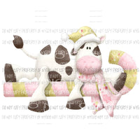 Cow Xmas 4 Sublimation transfers Heat Transfer
