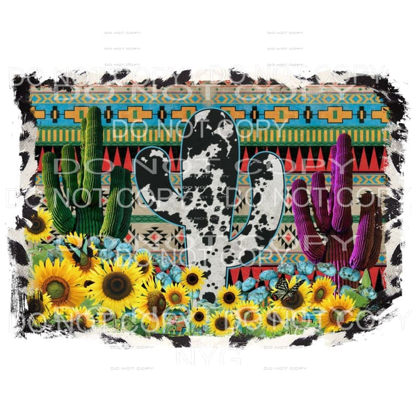 cowhide cactus sunflower Sublimation transfers - Heat 