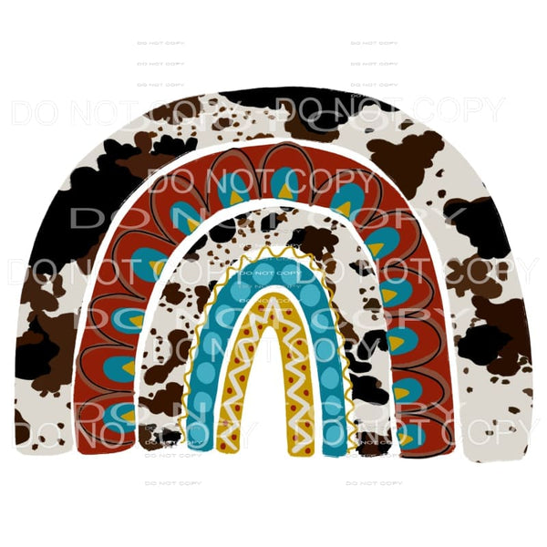 Cowhide Rainbow Boho Sublimation transfers - Heat Transfer