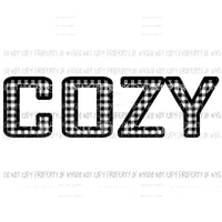 COZY Black PLAID Sublimation transfers Heat Transfer