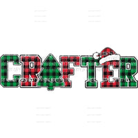 CRAFTER buffalo plaid tree santa hat Sublimation transfers Heat Transfer