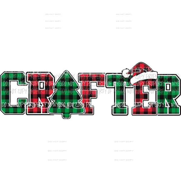 CRAFTER buffalo plaid tree santa hat Sublimation transfers Heat Transfer