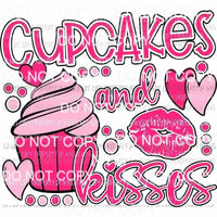 Cupcakes and Kisses lips hearts pink Sublimation transfers Heat Transfer