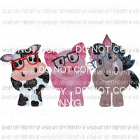 Curious Cow Pig Horse farm animals Sublimation transfers Heat Transfer
