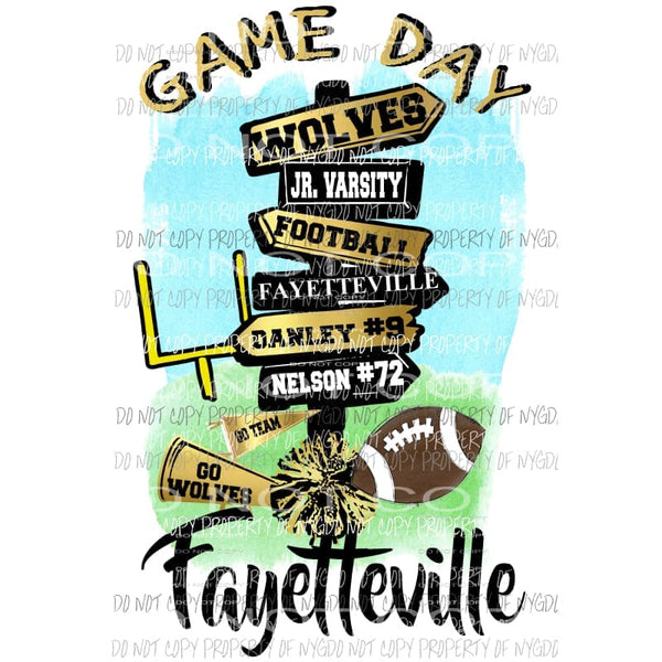 Custom Game Day Fayetteville ALABAMA Sublimation transfers Heat Transfer