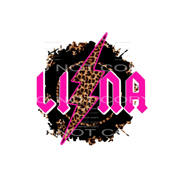 Custom LINA lightning bolt Sublimation transfers - Heat 
