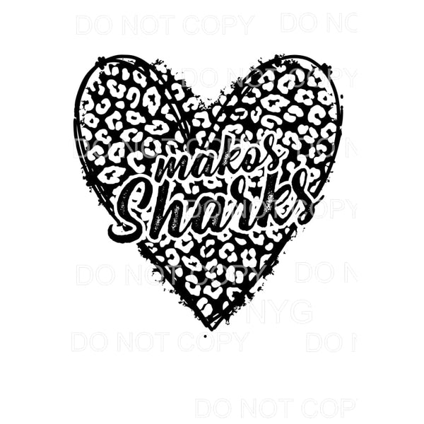 Custom makos sharks Heart # 335 Sublimation transfers - Heat
