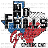 Custom No Frills Grill Sublimation transfers Heat Transfer