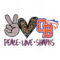 Custom Peace Love makos # 339 Sublimation transfers - Heat 